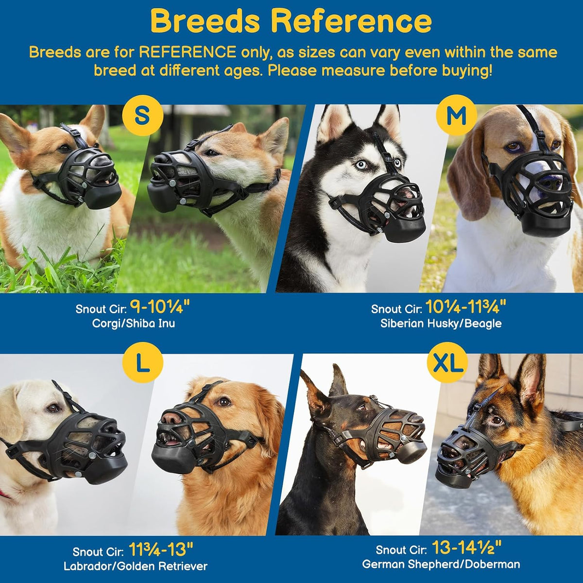 BARKLESS Basket Muzzle for Dogs, No Bite Training Muzzle with Treat Tray