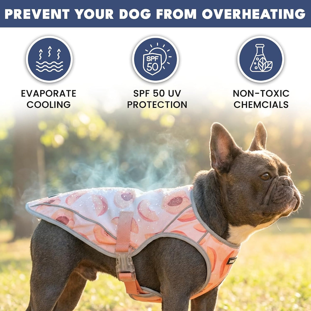 Spark Paws Dog Cooling Vest - Evaporative Summer Cooling, SPF-50 Protection