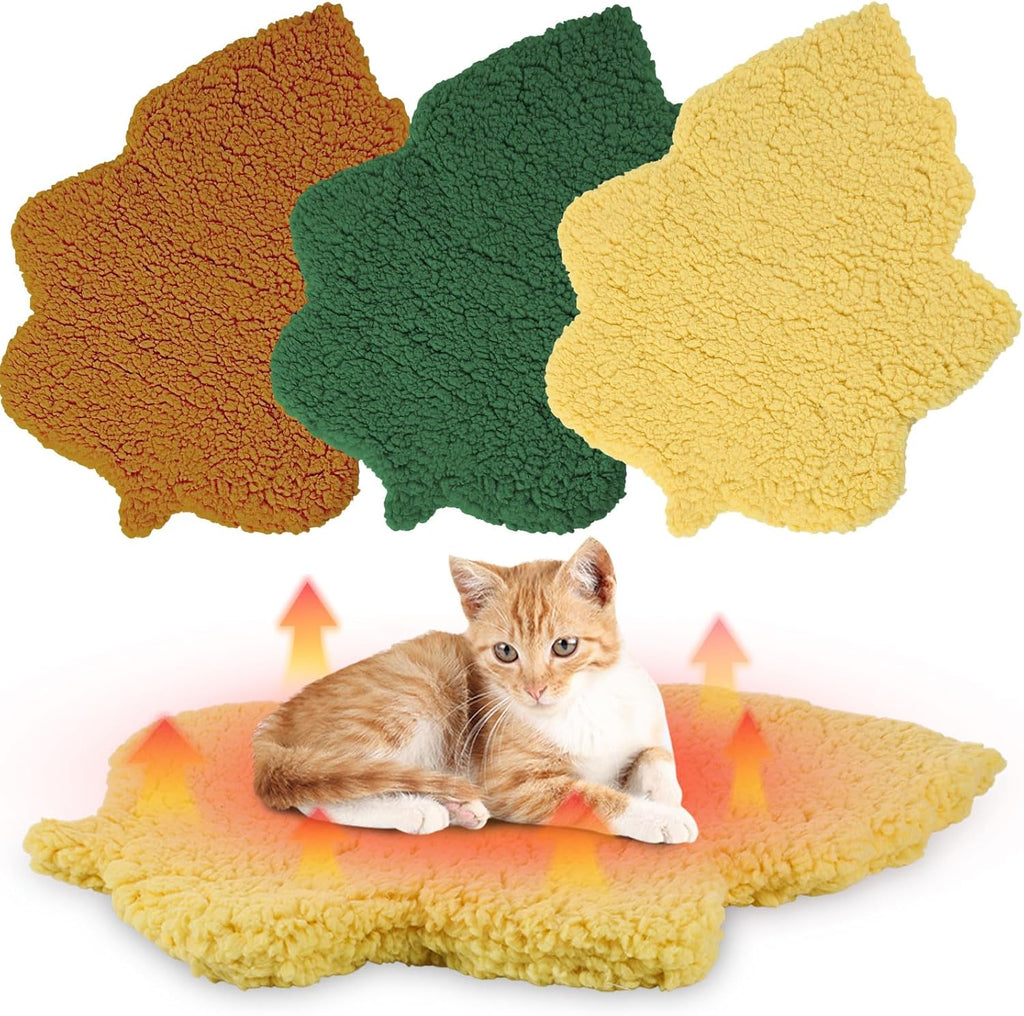 3Pack Self Warming Pet Bed Leaf Pad, Mixed Colors, Medium-18 x24