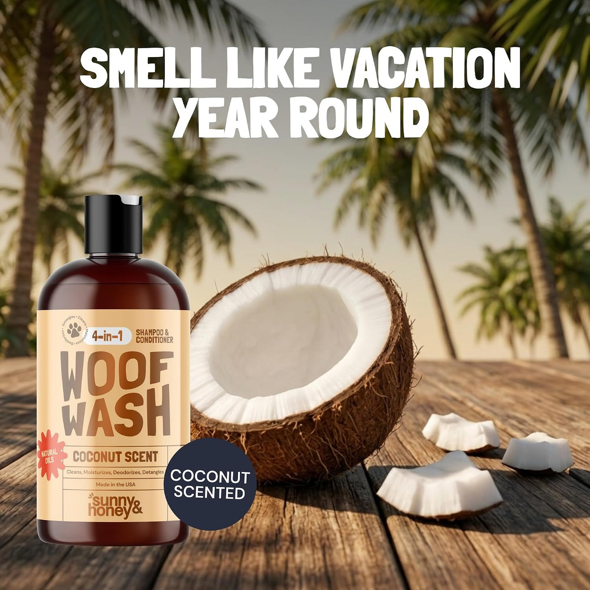 Detangling Dog Shampoo and Conditioner with Dog Perfume, Sunny & Honey