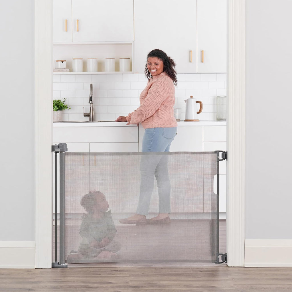 Regalo Safety 50" Retractable Mesh Baby Gate, Bottom of Stairs & Doorways