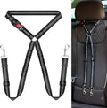 BWOGUE Double Dog Cat Seat Belts, Car Headrest Restraint Adjustable Travel Leash by BWOGUEPetHome