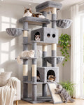 Globlazer 83in Extra Large Maine Coon Cat Tree, F83J, Light Grey