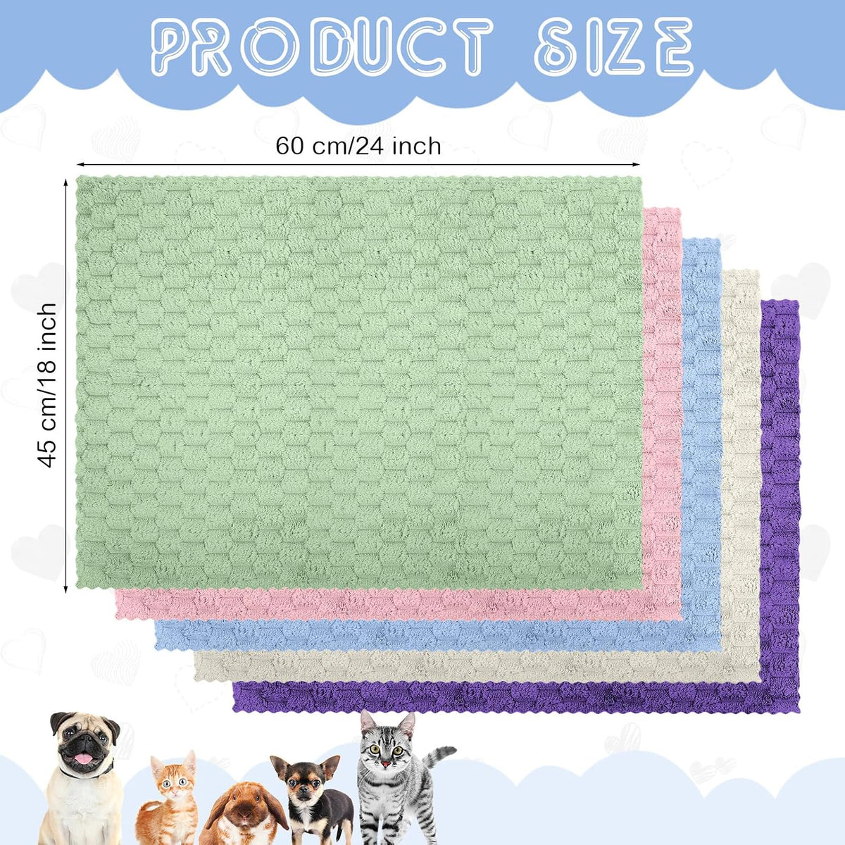SmoothNovelty 5 Waterproof Guinea Pig Cage Liner, Multicolored 18 x 24 Inch