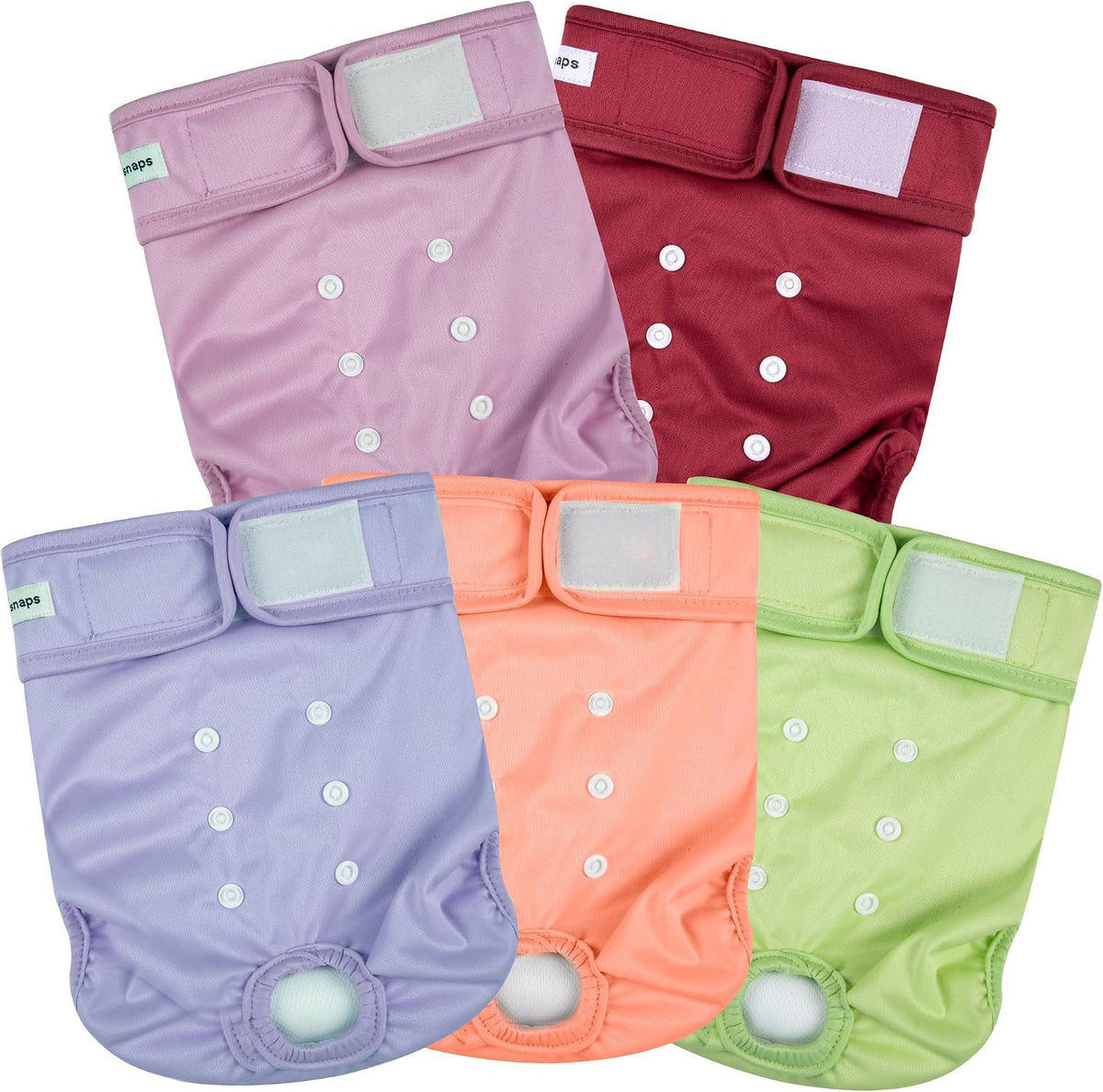 Dog Diapers Female 5 Pack - High Absorbent Diaper for Dog Incontinence - Reusable Diapers with Adjustable Hook & Loop for Doggie & Puppy in Heat,Pink Flowers L
