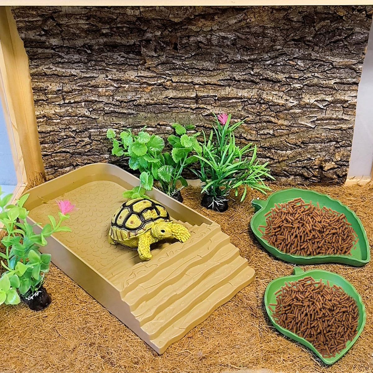 7 PCS Reptile Water Dish Bathing Pool Tortoise Habitat Accessories