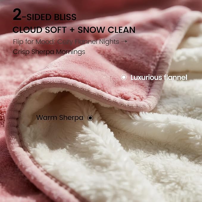 gogobunny Waterproof Bed Blanket, Reversible Sherpa Fleece Throw Blanket - Image 6