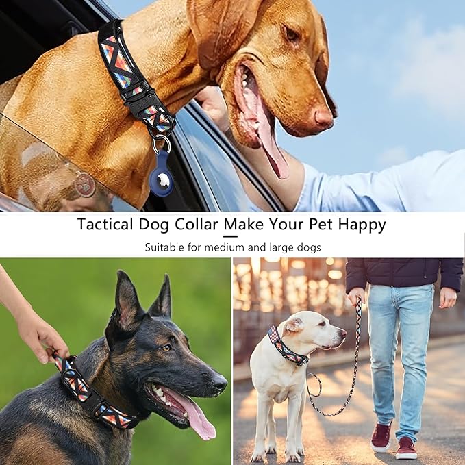 DAGANXI Tactical Dog Collar, Adjustable Military Training Nylon Dog Collar - Image 4