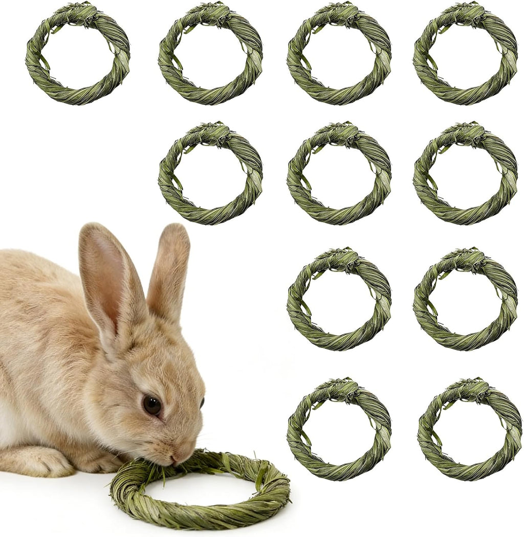 12Pcs Rabbit Timothy Hay Toy Natural Grass Guinea Pig Chew Toys