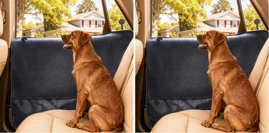 Durapower Dog Car Door Protector丨2 Pack Extra Big & Thick Anti Pet Scratching Waterproof Vehicle Door Covers Guard Truck Interior Panel Safe SUV Universal 600D Black