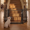 No Pawblems Metal Freestanding Foldable Dog Gate with Door, 30'' Tall