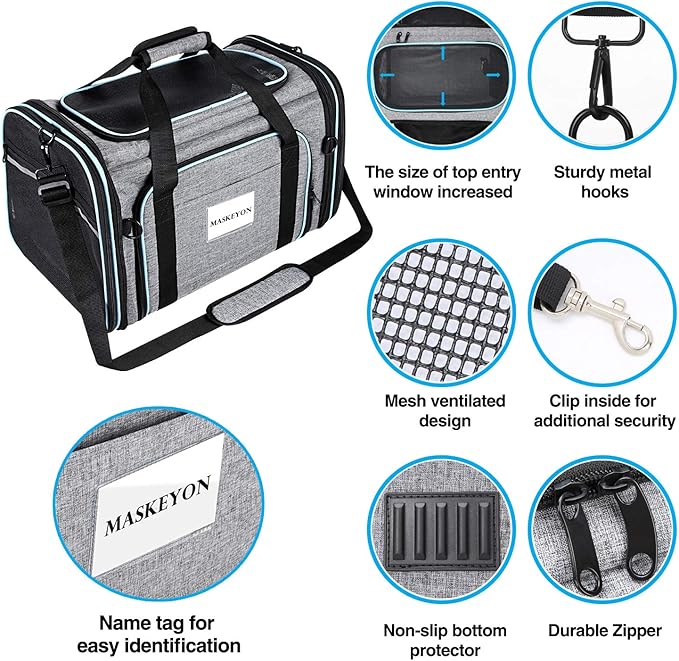 Airline Approved Portable Pet Carrier 2 Sides Expandable Soft-Sided Large Cats - Image 5
