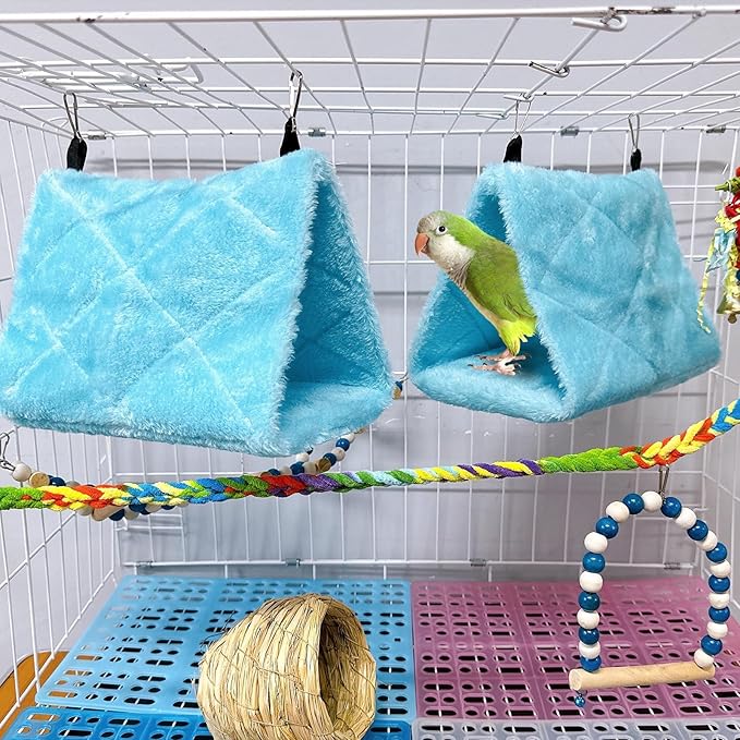 2Pcs Bird Tent Plush Hammock Warm Hut Hanging Nest - Image 5