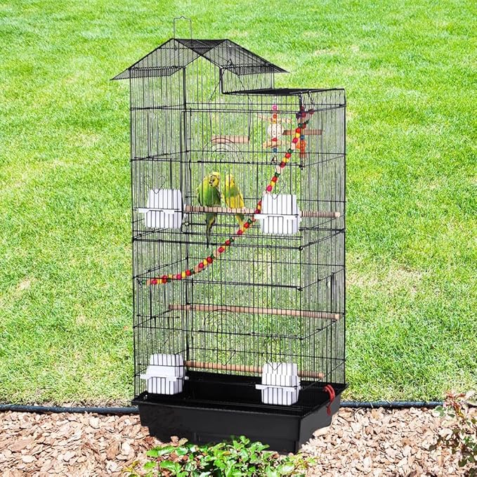 Yaheetech 39-inch Roof Top Large Flight Parrot Bird Cage - Image 9