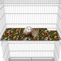 Bienbee Ferret Cage Liner Set, Leakproof Ferrets Cage Accessories for Small Animals Rats Chinchillas Hedgehogs Ferrets(Green Mushroom,Top Pan Liner)