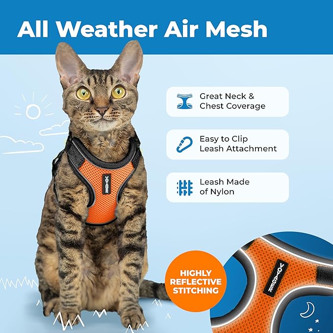 Voyager Escape-Proof Step-in Lock Cat Harness & 5ft Neoprene-Handle Leash Set - Image 3