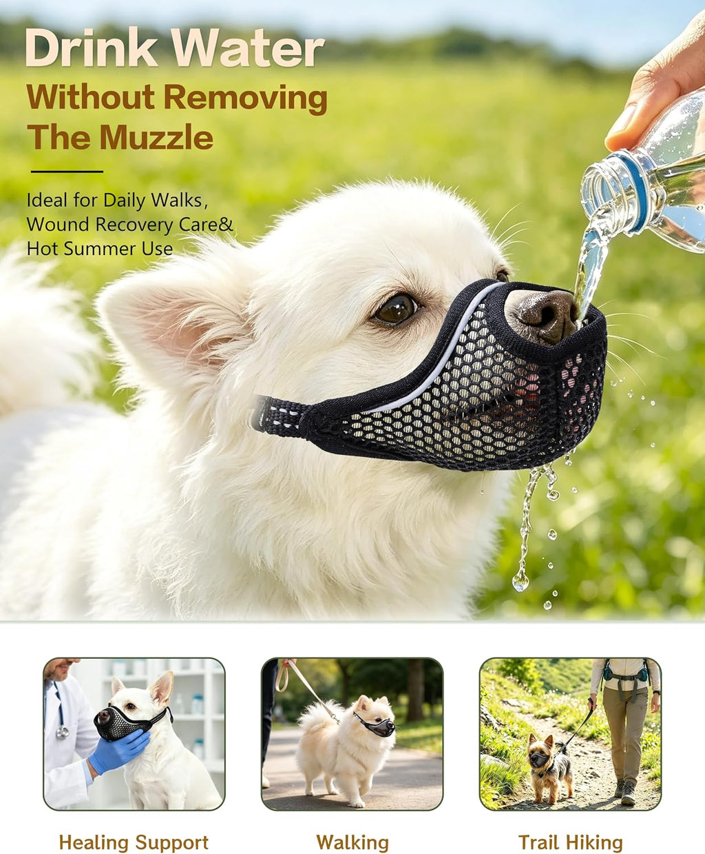 Basket Muzzle for Small Dogs Short Snout Anti-Scavenging No Bite