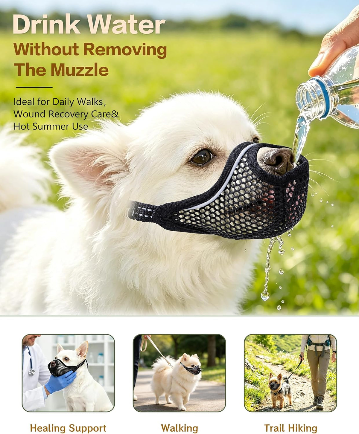 Basket Muzzle for Small Dogs Short Snout Anti-Scavenging No Bite