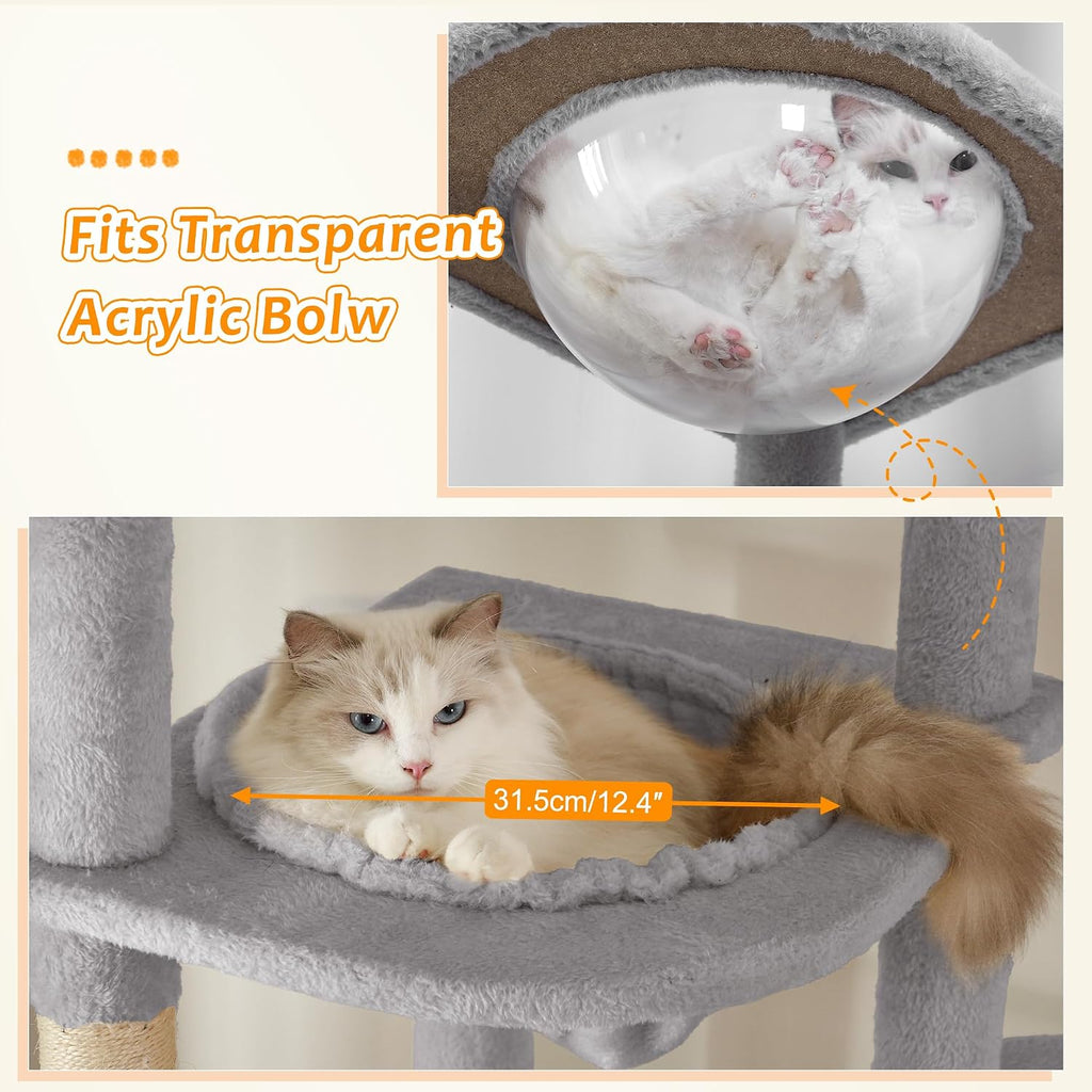 Floor to Ceiling Cat Tree Dual Posts, Adjustable Height 88.9-109"