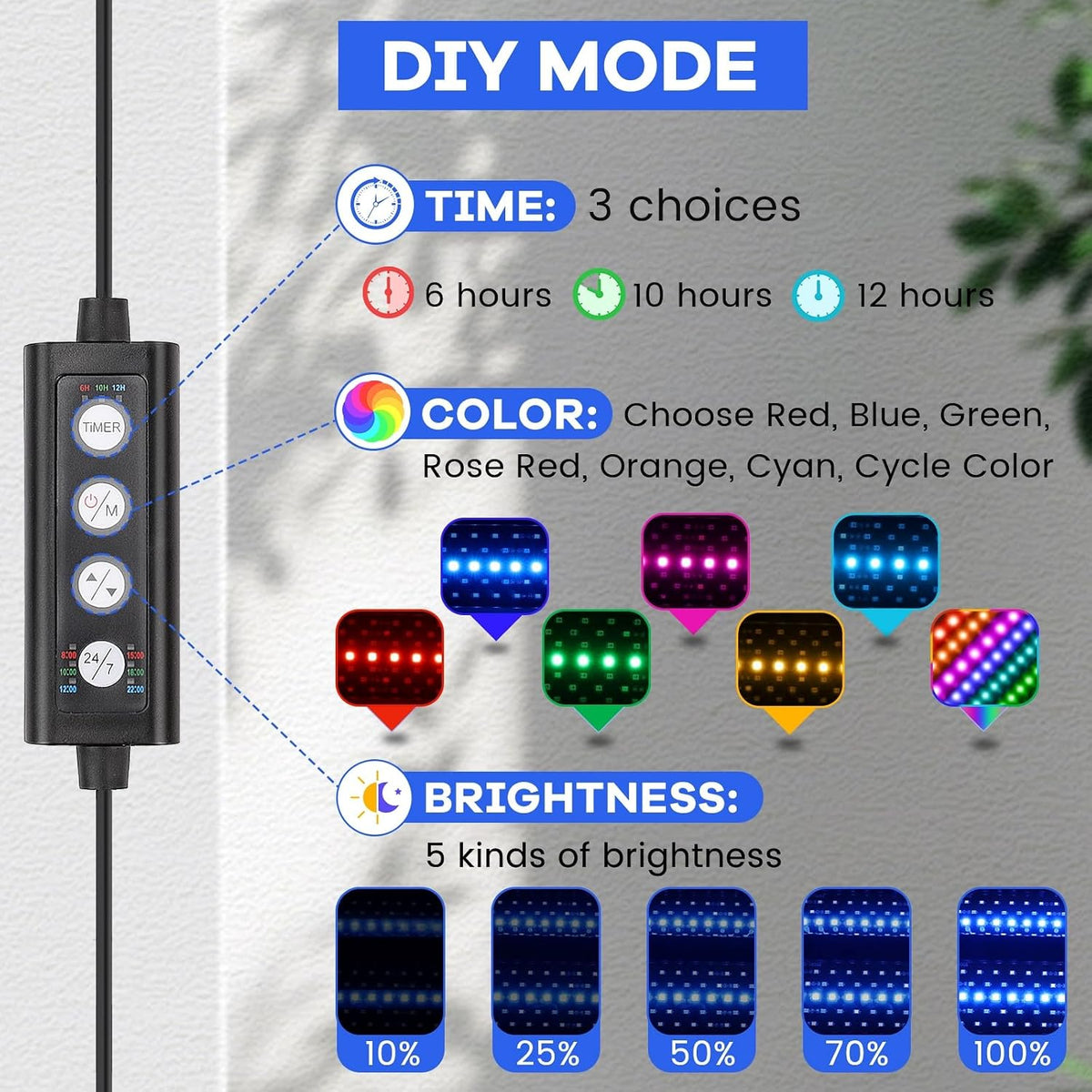 hygger Clip On Aquarium LED Light with Multi-Channel Controller, Fish Tank Light 24/7 Lighting Sunrise-Daylight-Moonlight and DIY Mode, Adjustable Timer/Brightness Light 7 Colors for Freshwater (2)