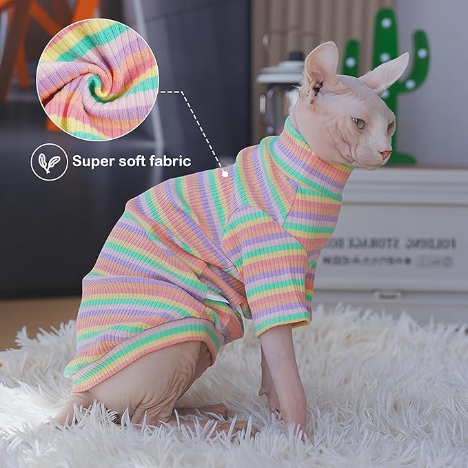 PUMYPOREITY Sphynx Cat Clothes, Turtleneck Sphynx Cat Sweaters, Cat Clothes - Image 3