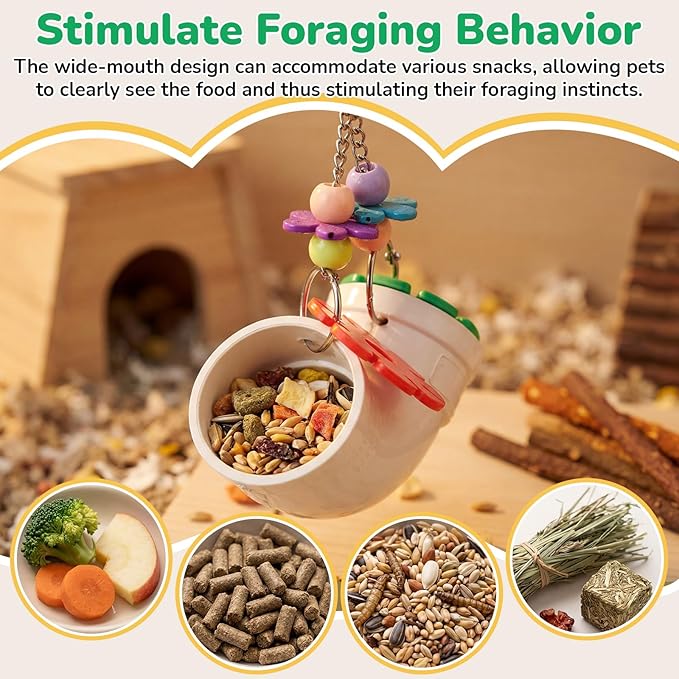 Shappy 2 Pack Rat Enrichment Toys Hanging Foraging Feeder, Interactive Treat - Image 4