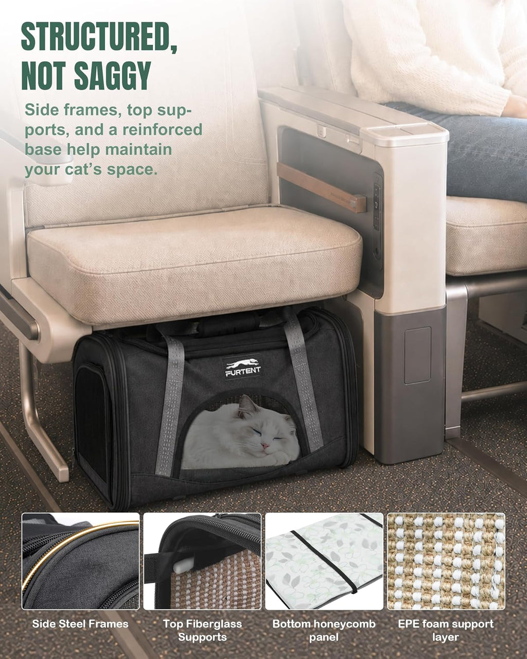 Soft Cat Carrier Airline Approved for Small Cats, Side Treat Opening