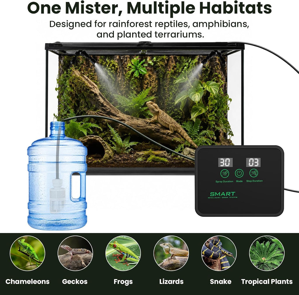 Reptile Smart Mister, Reptile Humidifiers Misting System with Timer