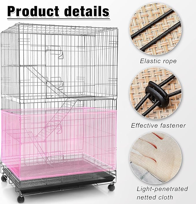 Shappy Large Bird Cage Seed Catcher, Bird Cage Cover Net Skirt Guard, - Image 5