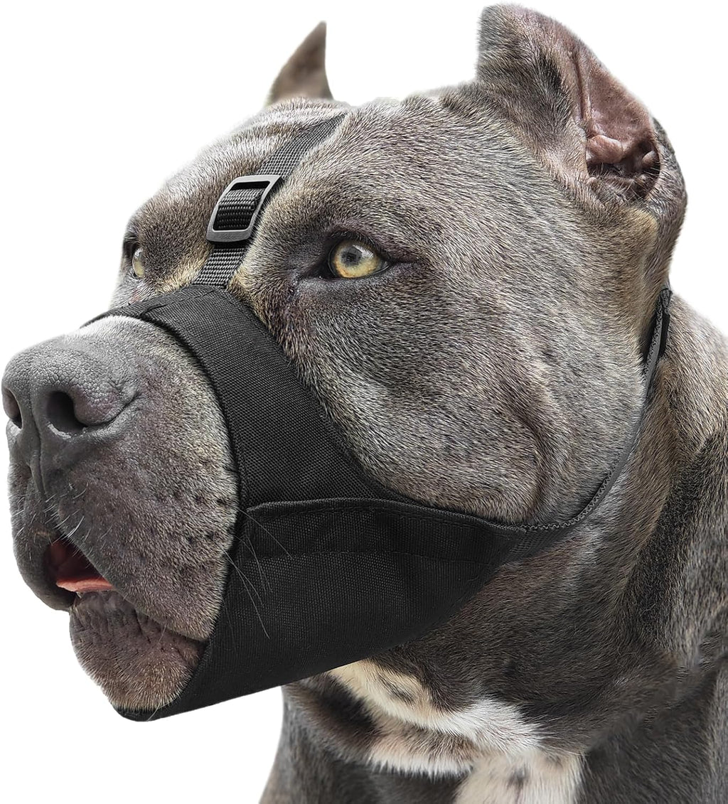 Mayerzon Soft Fabric Dog Muzzle for Pitbull Rottweiler Anti Fierce Biting