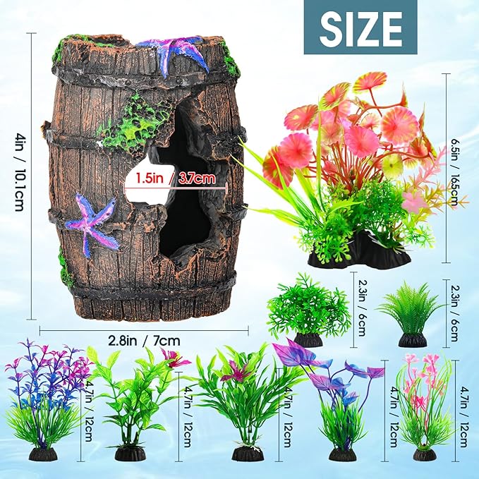 CousDUoBe Fish Broken Barrel Decor Fish Tank Decorations Betta Fish Tank - Image 2