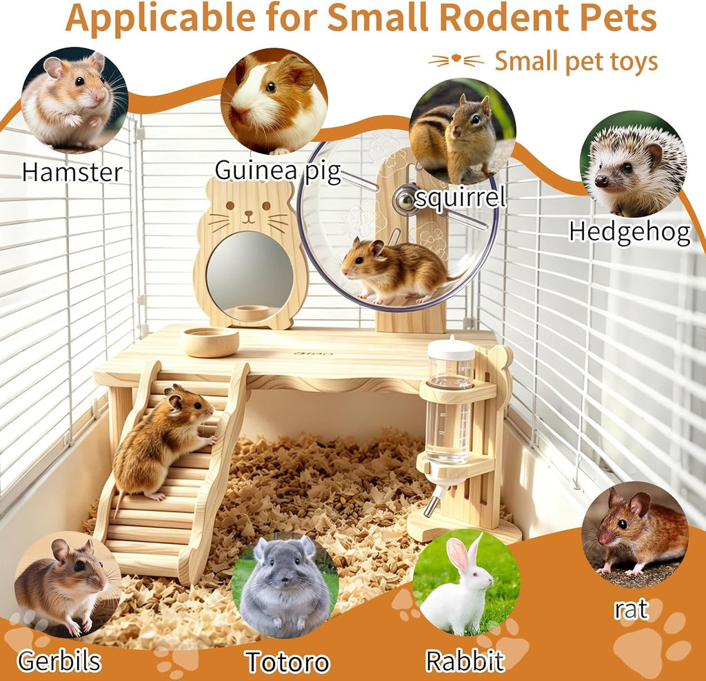 Large Hamster Platform,Hamster Wheel，Hamster cage Accessories Set