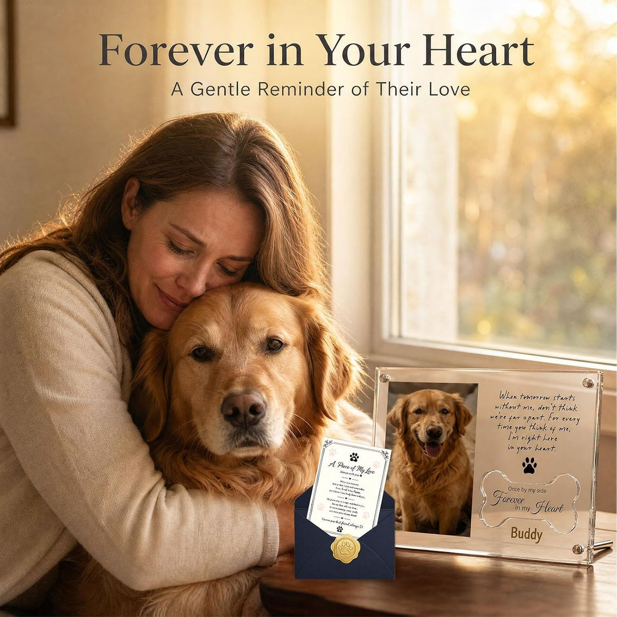 OFlyDesigns Pet Memorial Gifts for Loss of Dog, 4x6 Picture Frame Keepsake