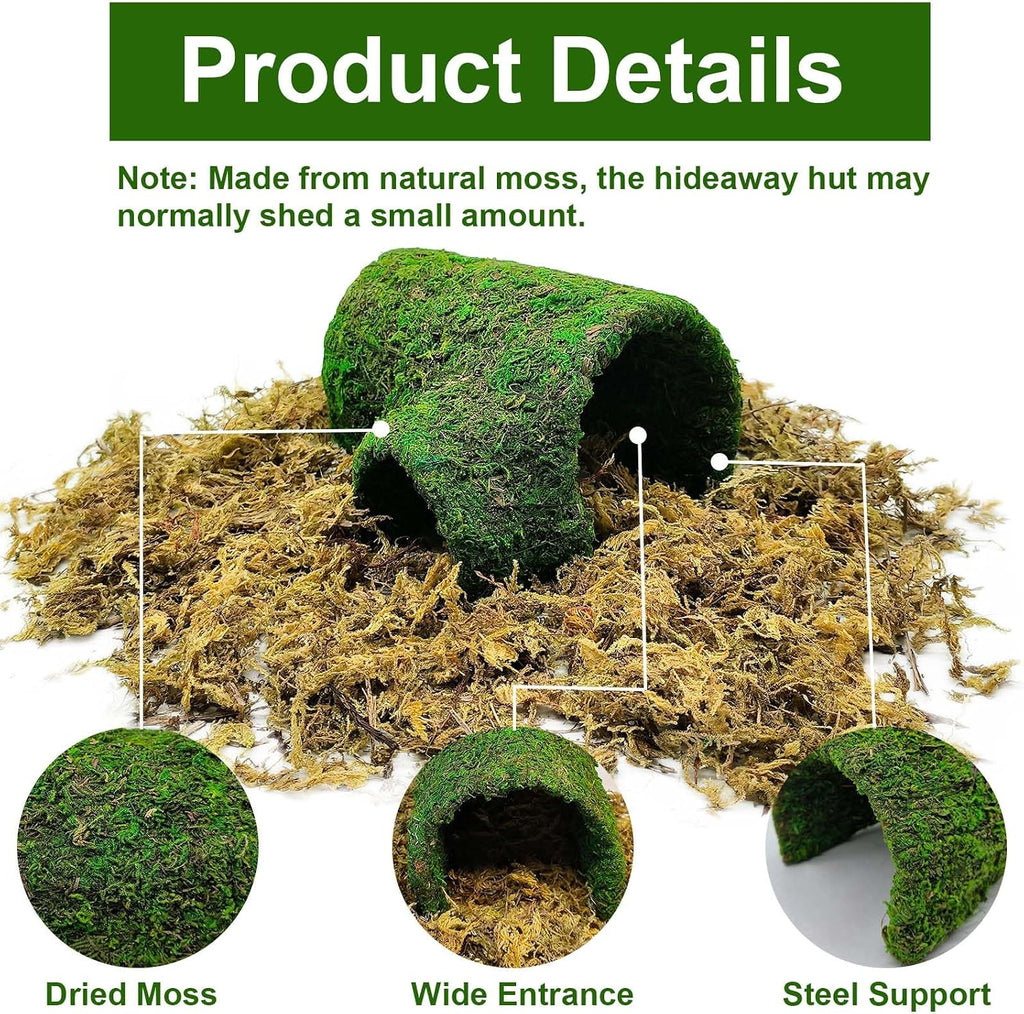 kathson Leopard Gecko Hide,Reptile Hideout Climbing Moss Caves Snake Hide