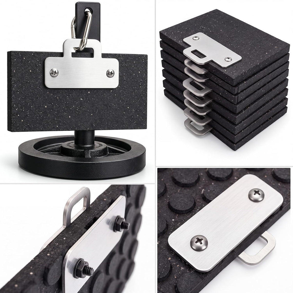 Yalikop 4 Pack Horse Stall Mat Gripper, Heavy Duty Rubber Mat Carrier