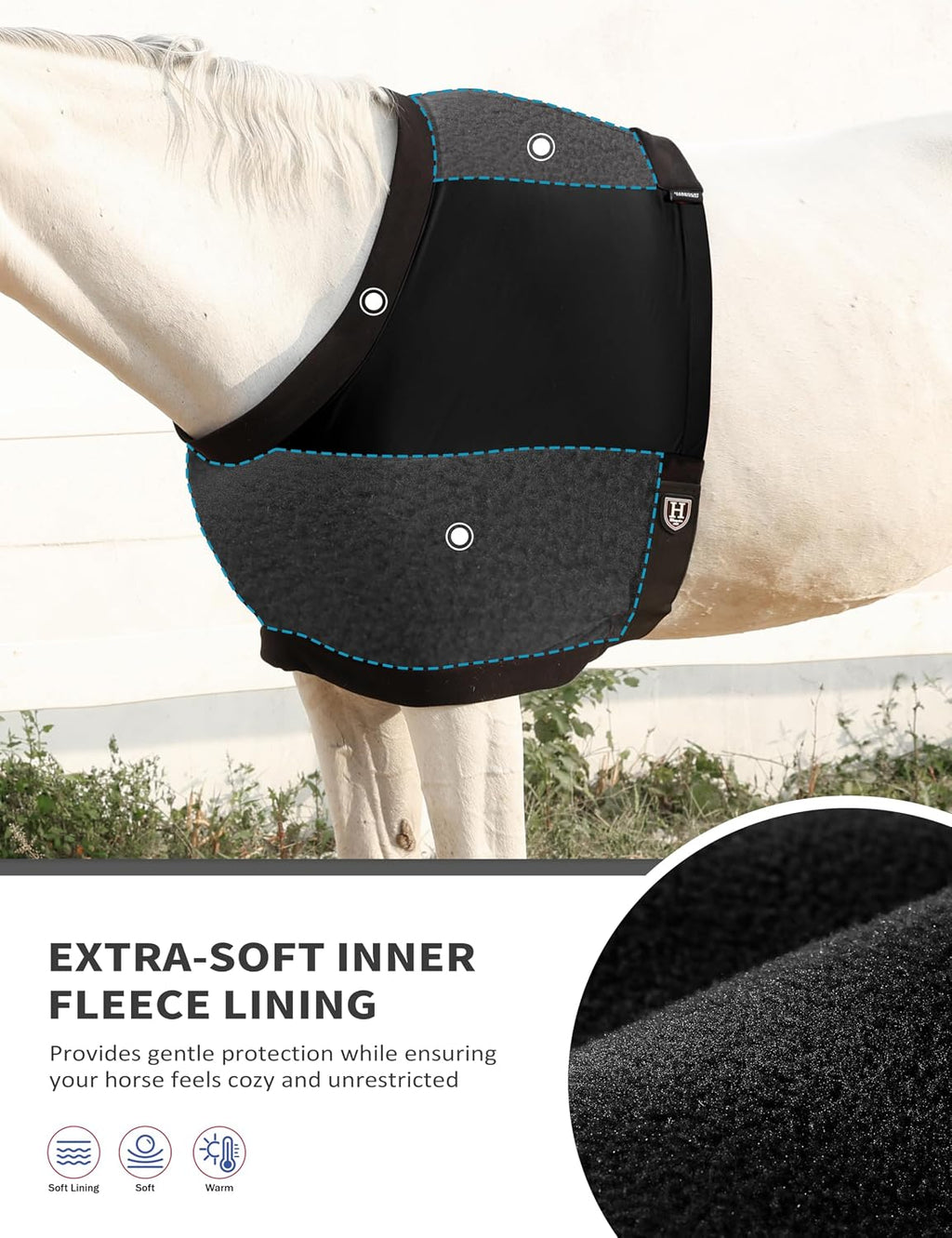 Harrison Howard Horse Shoulder Guard, Stretch Anti-rub Bib, Fleece Padding