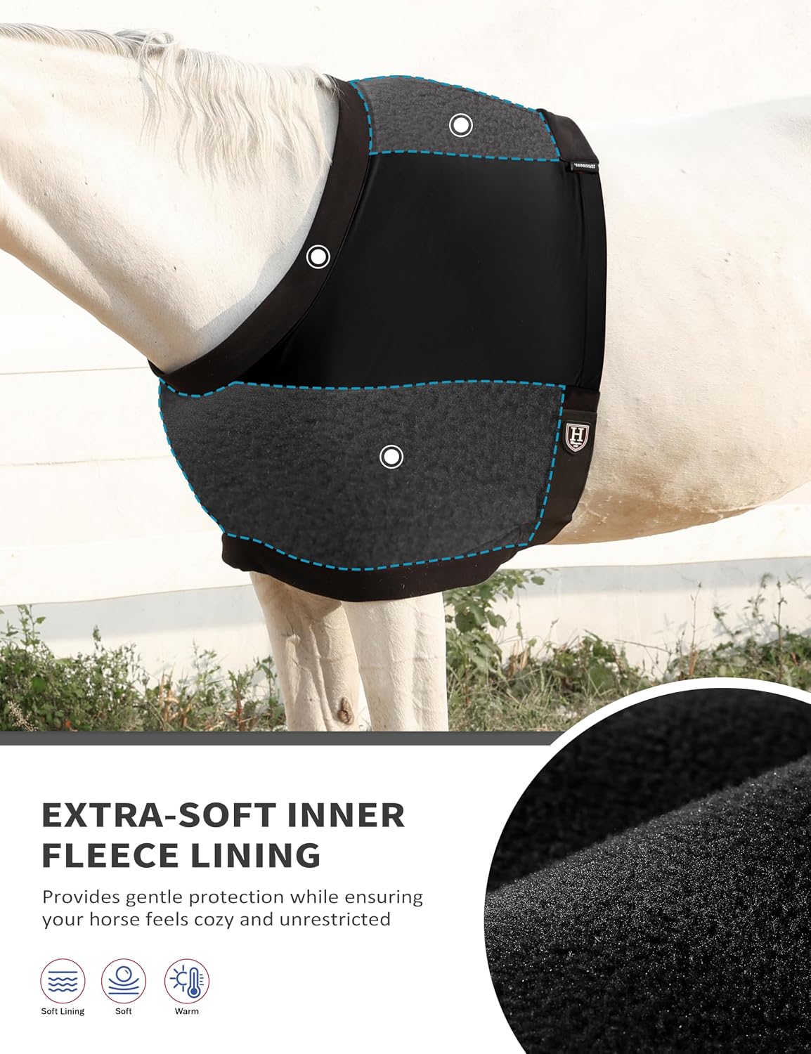 Harrison Howard Horse Shoulder Guard, Stretch Anti-rub Bib, Fleece Padding