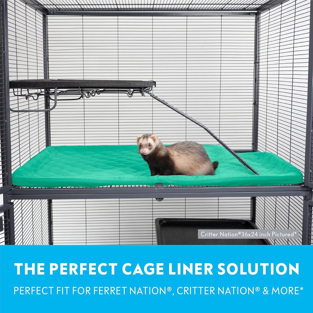 Paw Inspired Fitted Fleece Top Pan Liner, Fits Critter Nation Cage, Green