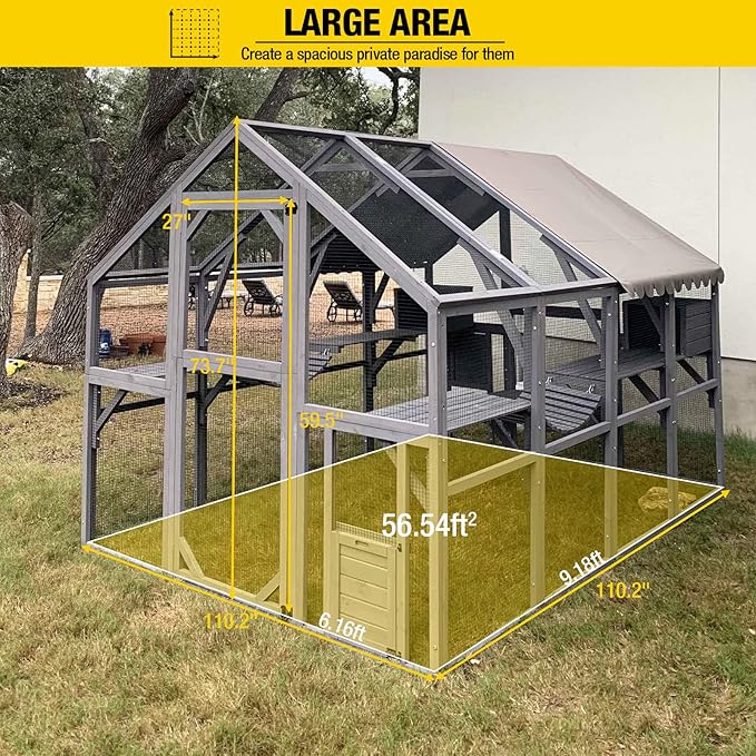 Aivituvin Cat House Outdoor Catio Kitty Enclosure - Image 7