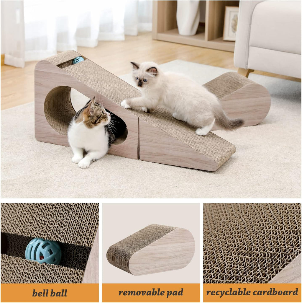 PAWZ Road 28.3" Cardboard Cat Scratcher Triangle 2 in 1 Cat Scratching Ramp