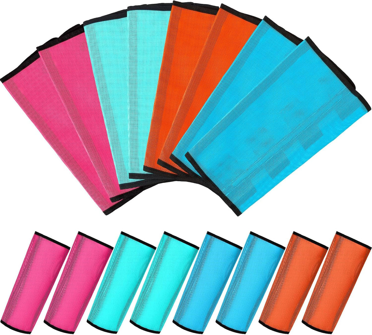 Sweetude16 Pcs Mesh Fly Boot for Horse, Orange, Pink, Blue and Dutch Green,