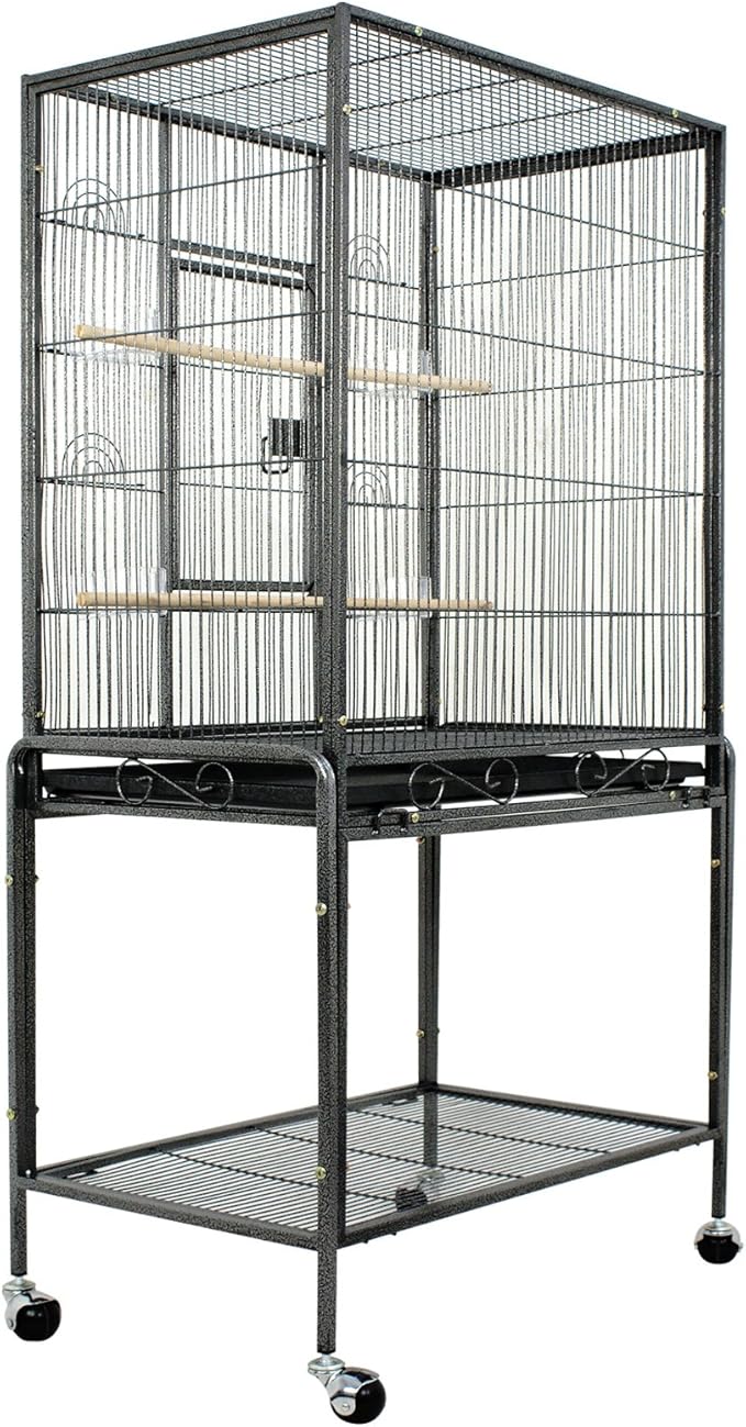 SUPER DEAL 53-Inch Rolling Bird Cage Large Wrought Iron Cage - Image 8