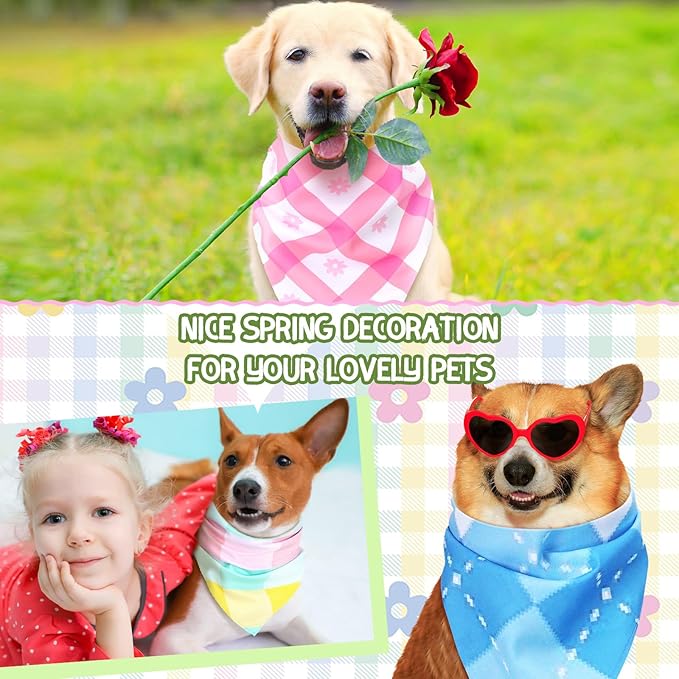 150 Pcs Spring Dog Bandanas Bulk Pet Bibs Colorful Triangle Scarf Pet Bandanas - Image 6