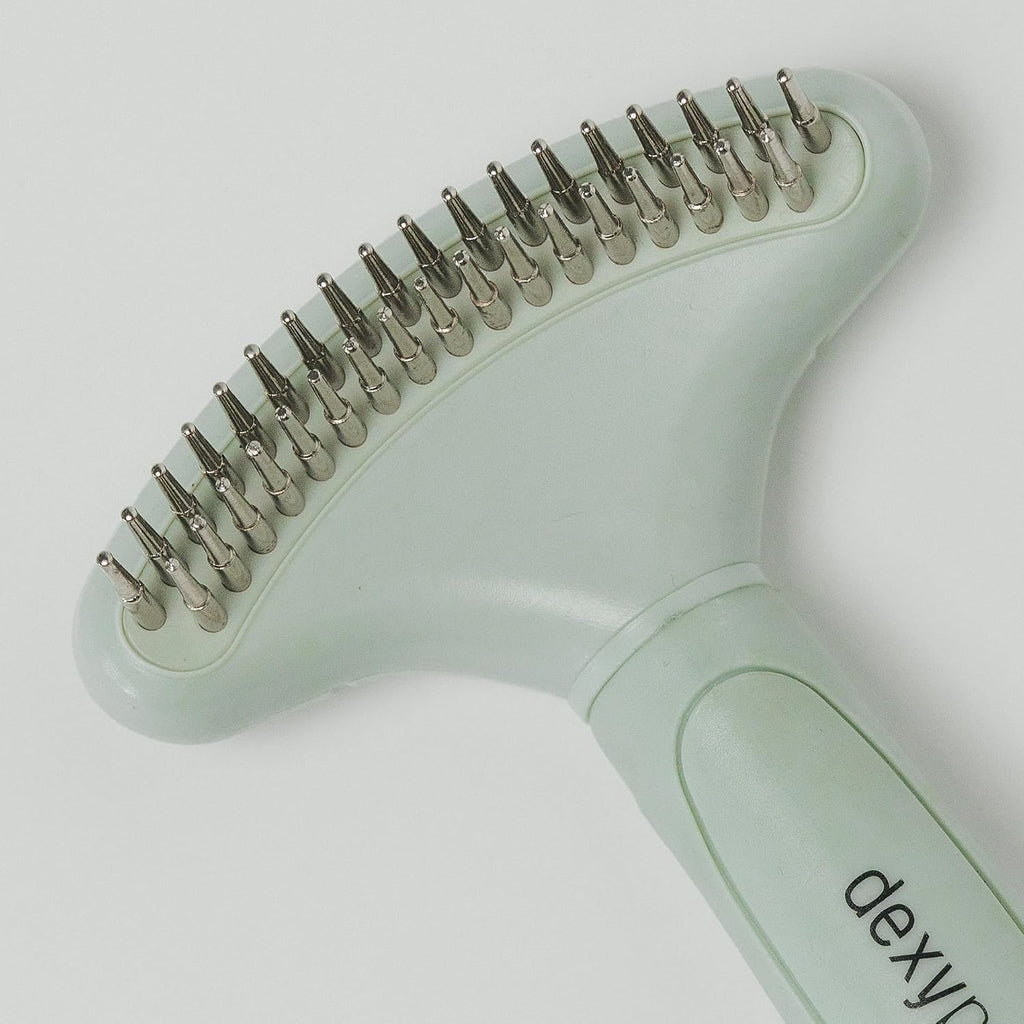 Pet Double Deshedding Undercoat Rake for Dogs & Cats - Sage Green