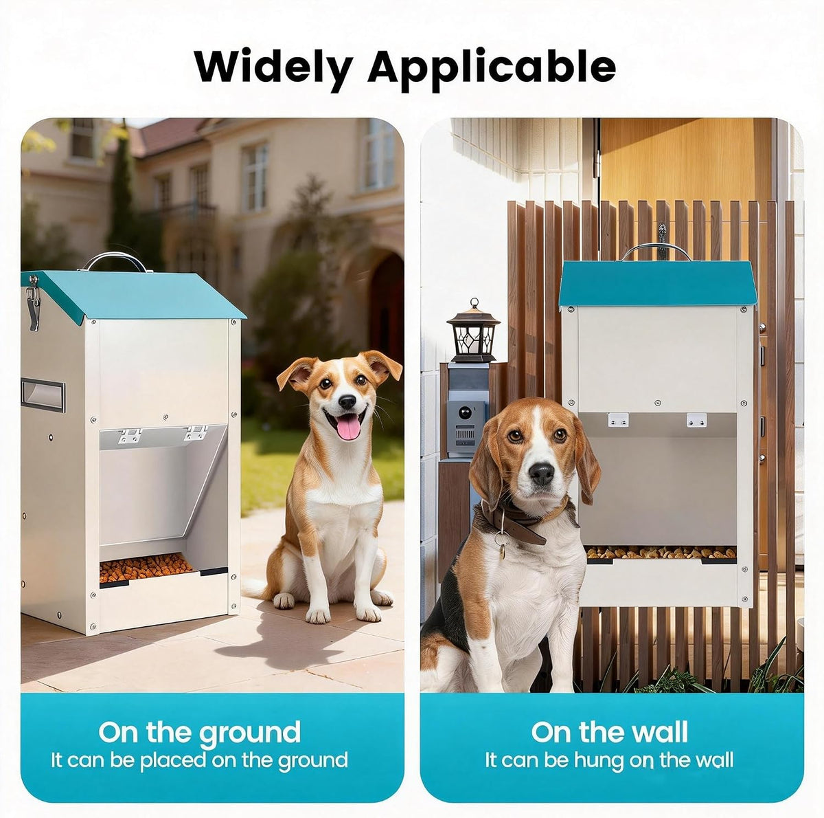 Automatic Dog Feeder Large Breed, Galvanized Dog Dry Food Dispenser