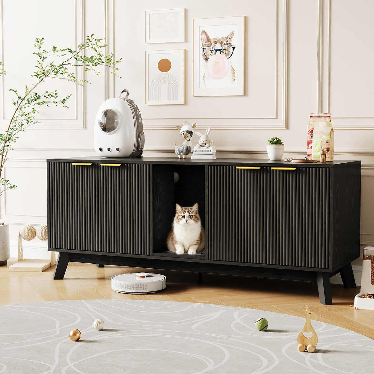 Garvee Cat Litter Box Furniture, 39" Hidden Litter Box Furniture