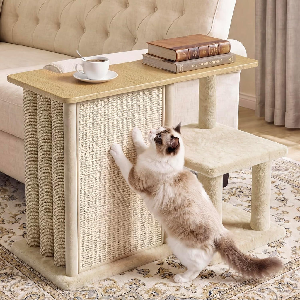 Large Cat Scratcher Side Table for Couch, Couch Protector End Table