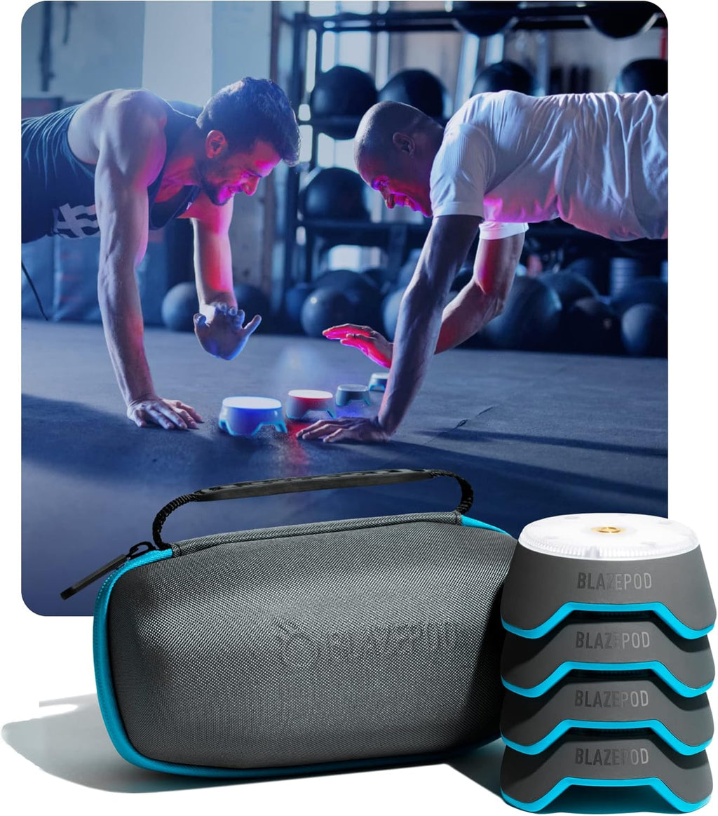 BlazePod Reaction Training Kit Smart Pods for Speed, Agility & Cognitive Drills - Pro-Level Training for Athletes, Trainers, Therapists & Coaches - App Access Included (4 Pods)