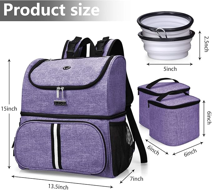 BAGLHER Pet Travel Bag, Double-Layer Pet Supplies Backpack, Pet Travel Backpack - Image 4