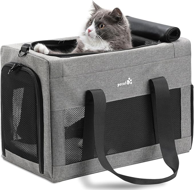 Airline Approved Cat Carrier, Pet Carrier Soft-Sided, Portable Dog Carrier by pecute